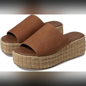 Free People Women's Harbor Raffia Flatform Slide Size 8 Flatform Boho